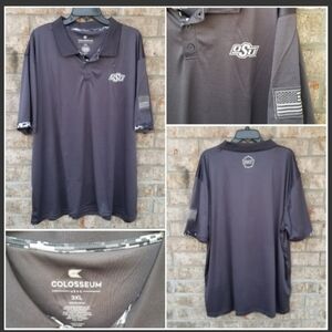 Oklahoma State Cowboys Dk GRAY Colosseum Golf Polo (Men 3XL) Short Sleeve Shirt